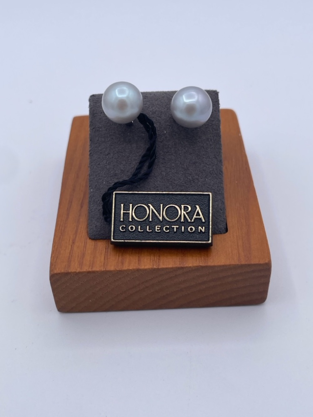 Honora 925 Sterling Silver Gray Freshwater Pearl Stud Earrings 10mm Large Round - Picture 4 of 5